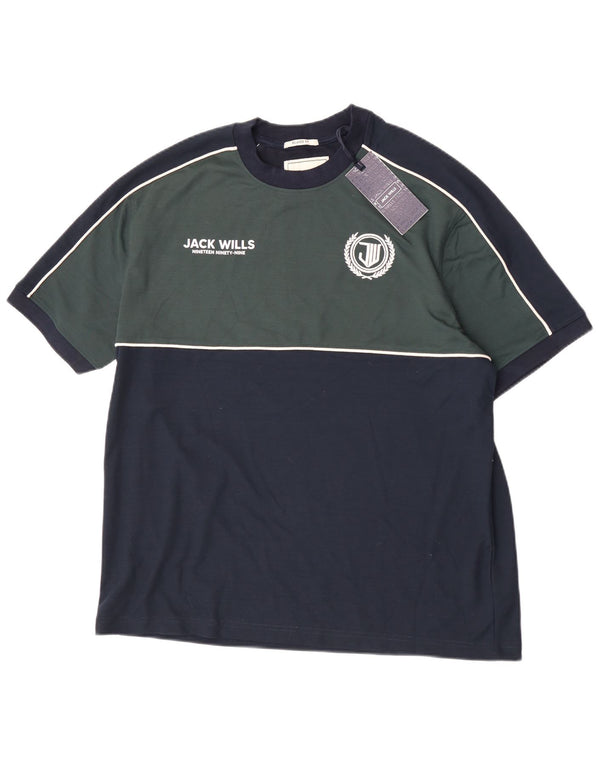 Ανδρικό γραφικό μπλουζάκι Jack Wills Top Medium Navy Blue Colourblock