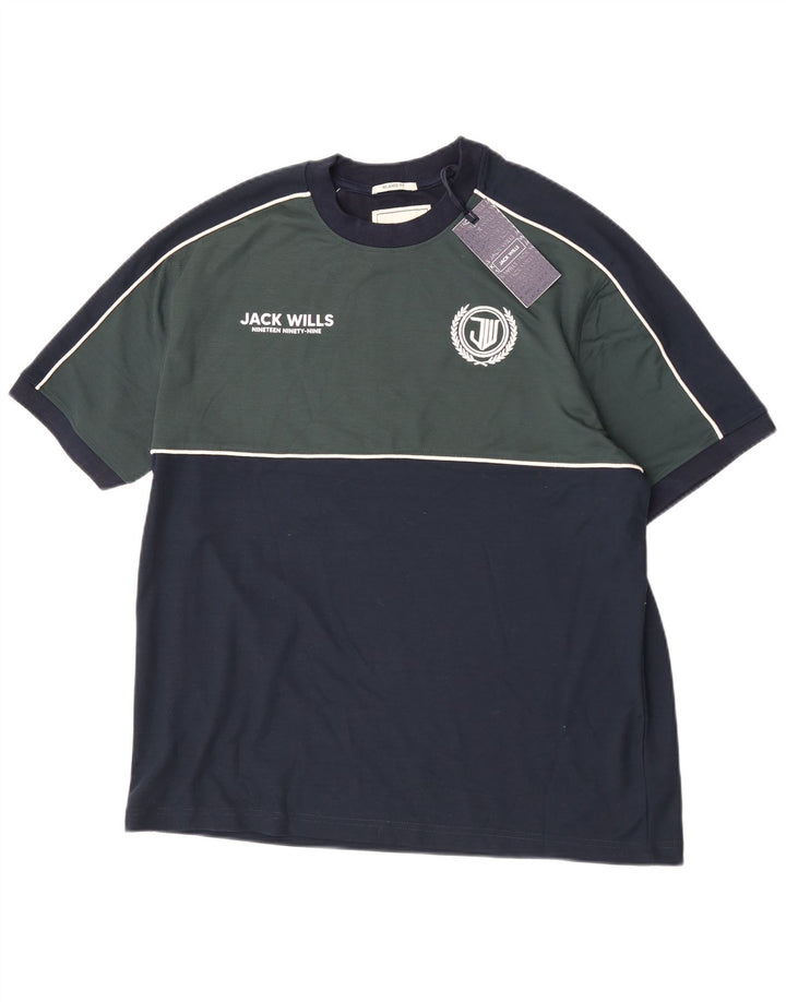 Ανδρικό γραφικό μπλουζάκι Jack Wills Top Medium Navy Blue Colourblock