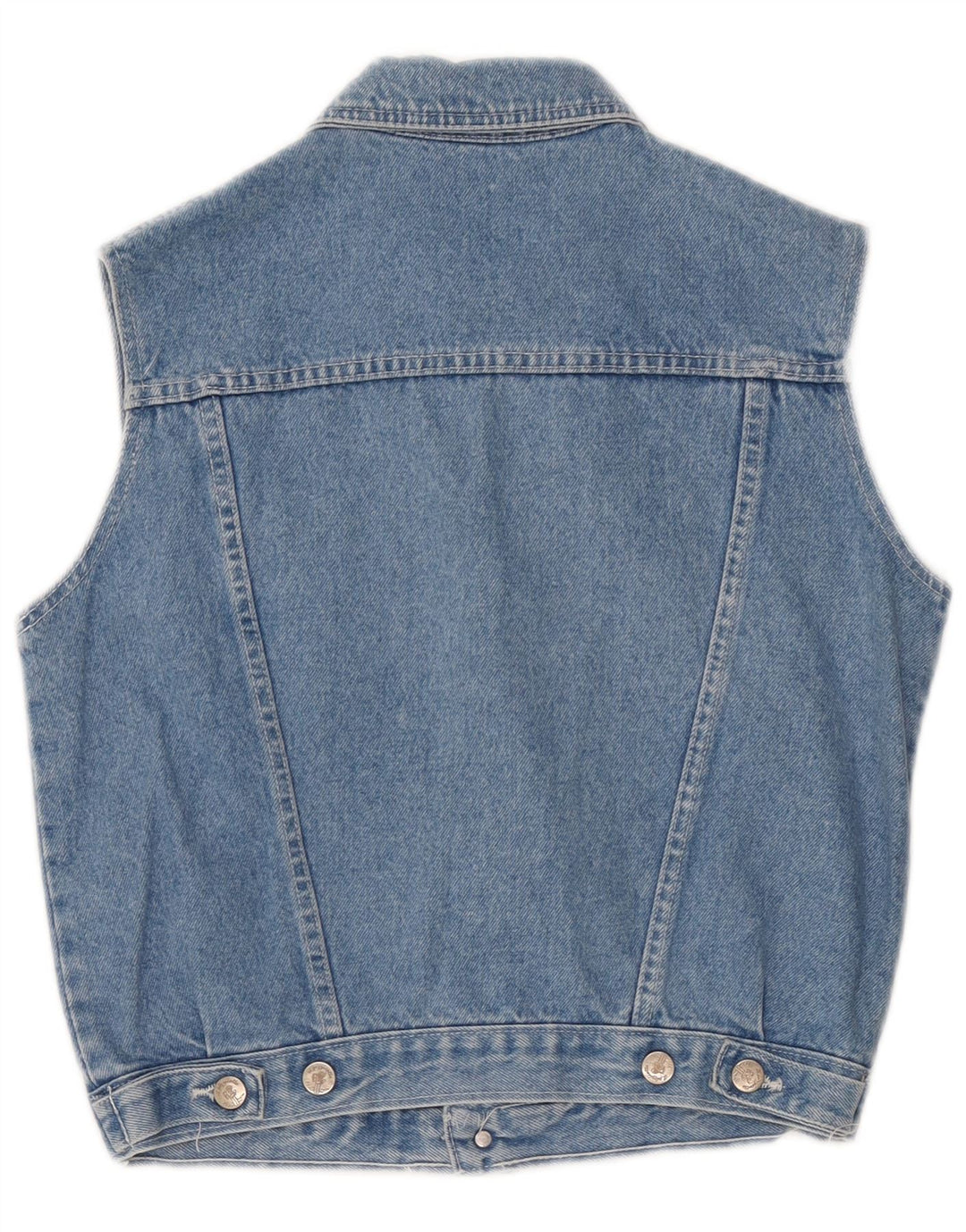 Vintage Boys Denim Gilet 10-11 Years Blue Cotton