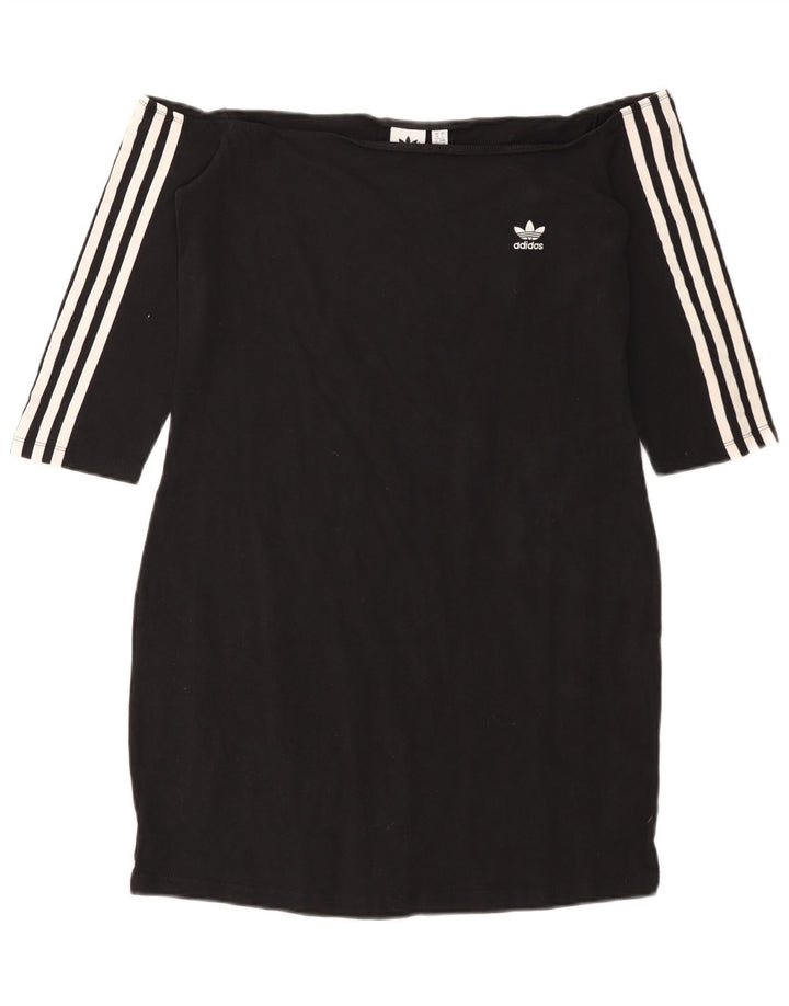 Γυναικείο φόρεμα ADIDAS Off Shoulder UK 18 XL Μαύρο βαμβακερό