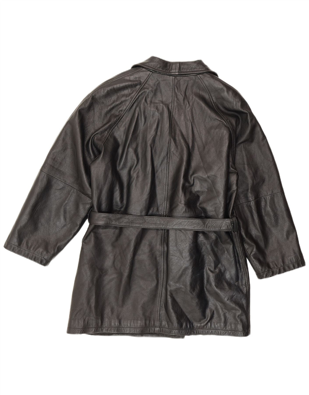 ANTICA PELLERIA Γυναικείο Παλτό Διπλό Δερμάτινο UK 16 Large Black