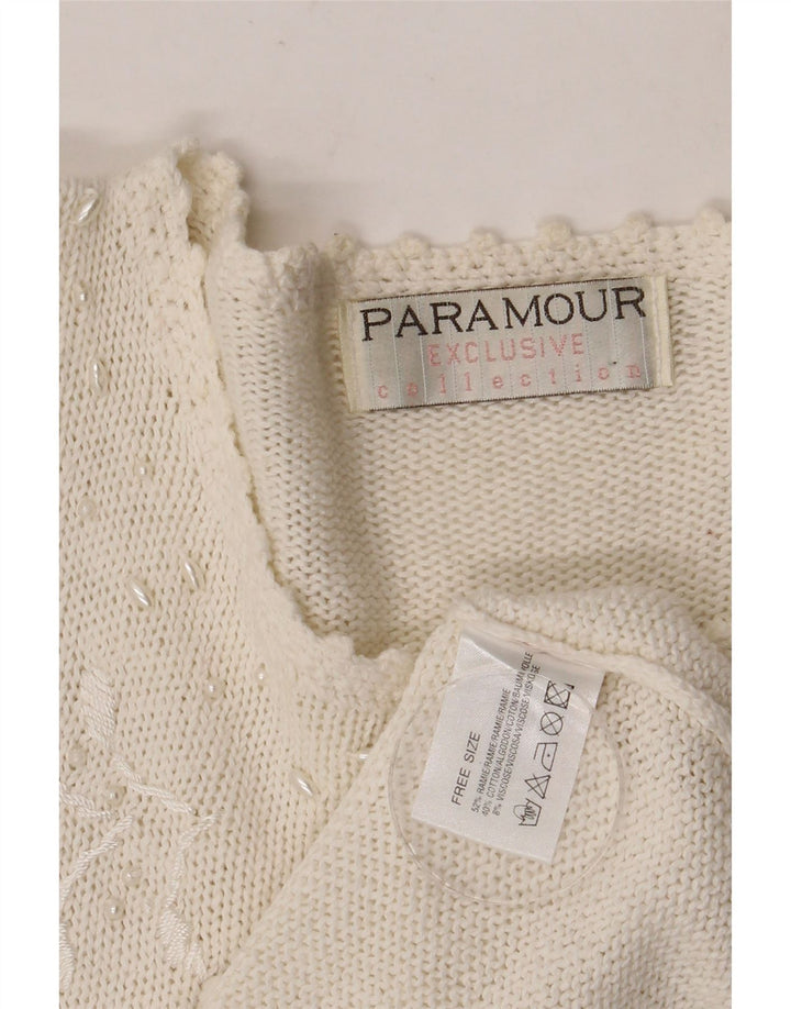 Γυναικεία ζακέτα Paramour One Size White Floral Ramie