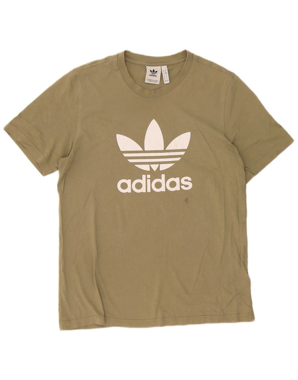 Ανδρικό γραφικό T-Shirt Adidas Top Medium Khaki Cotton