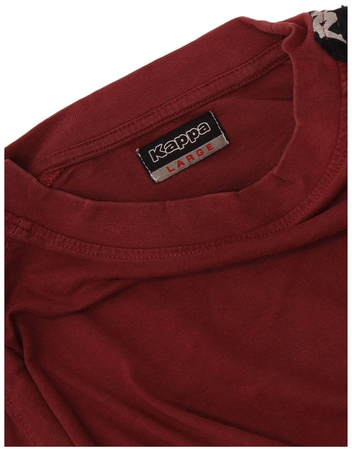 Ανδρικό γραφικό T-Shirt Kappa Top Large Maroon Colourblock