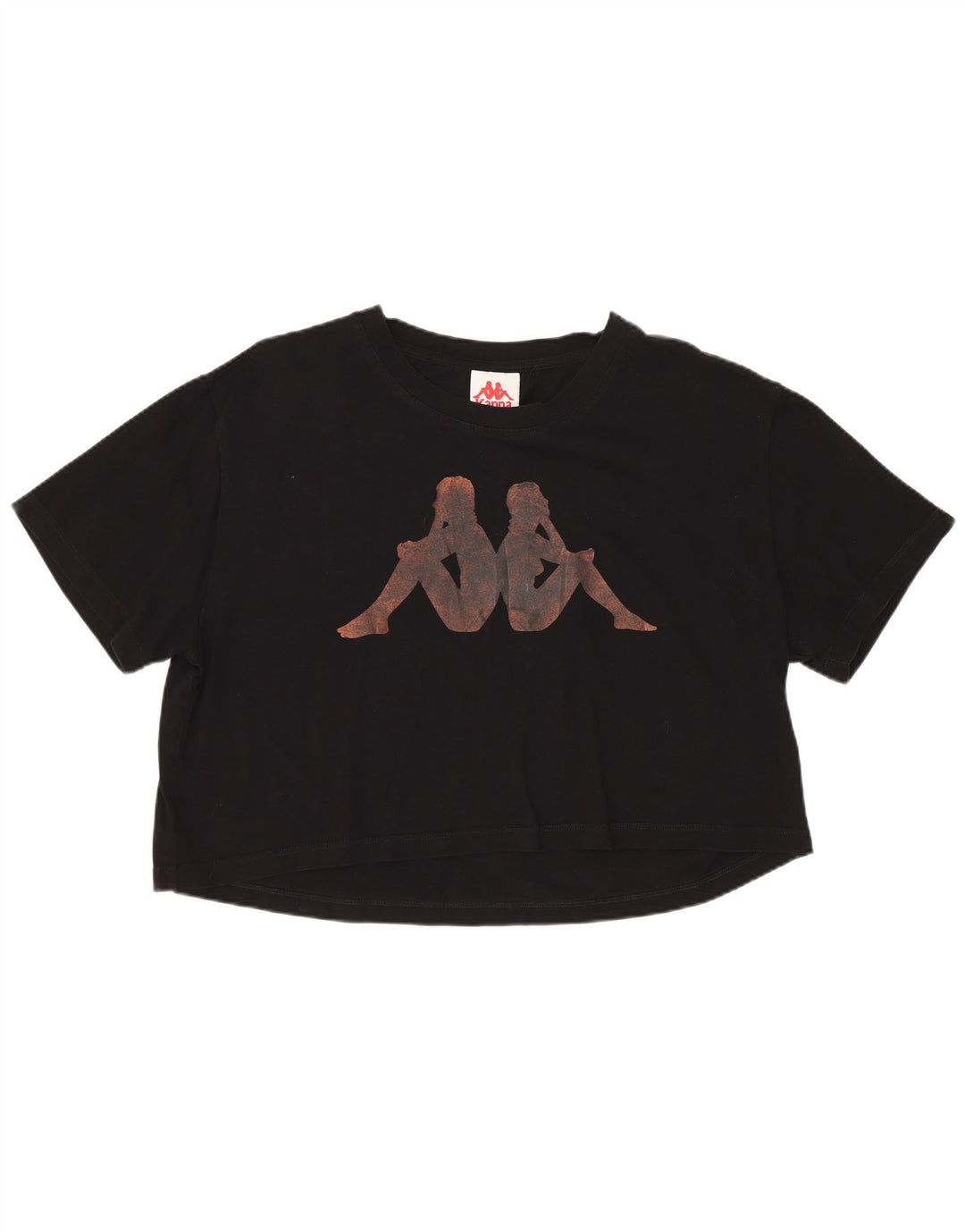 Kappa Γυναικείο Crop Graphic T-Shirt Top UK 16 Large Black