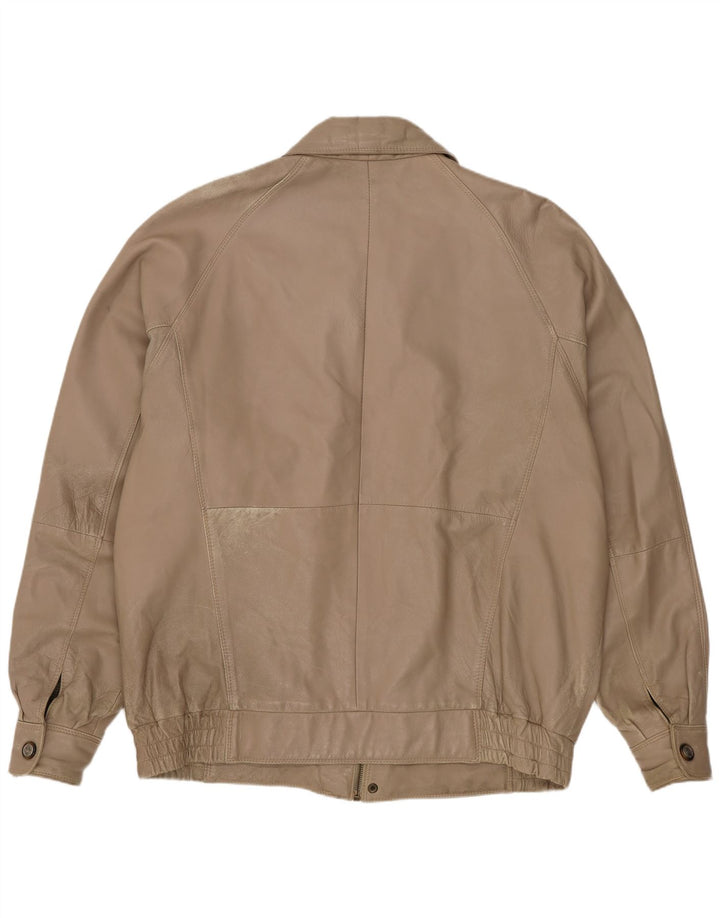 Vintage Ανδρικό Δερμάτινο Μπουφάν UK 42 XL Μπεζ