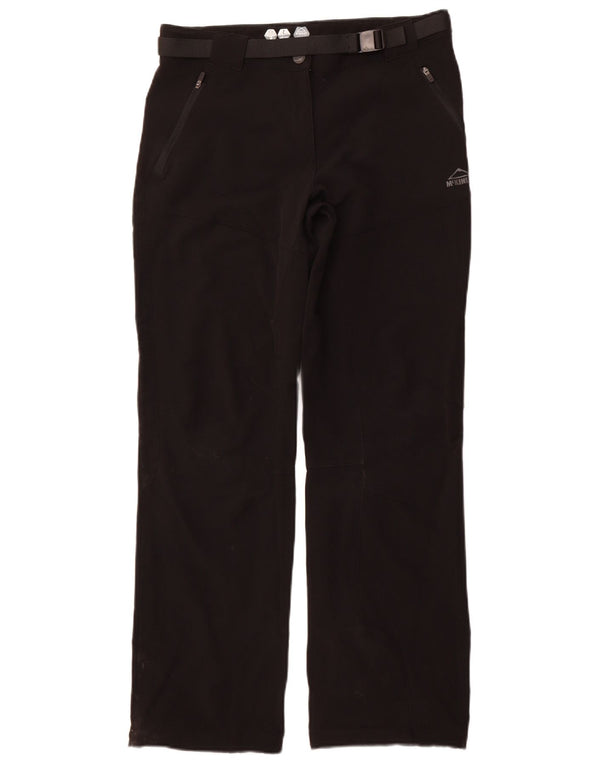 MCKINLEY Γυναικείο ίσιο casual παντελόνι UK 14 μεγάλο W32 L31 μαύρο