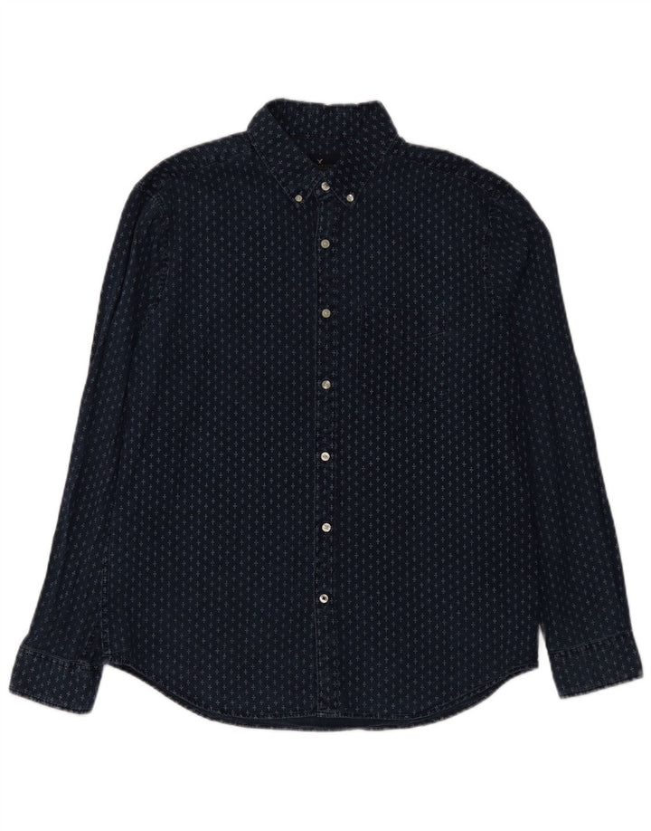 Ανδρικό πουκάμισο American Eagle Classic Fit Μεγάλο μπλε ναυτικό βαμβακερό στίγμα