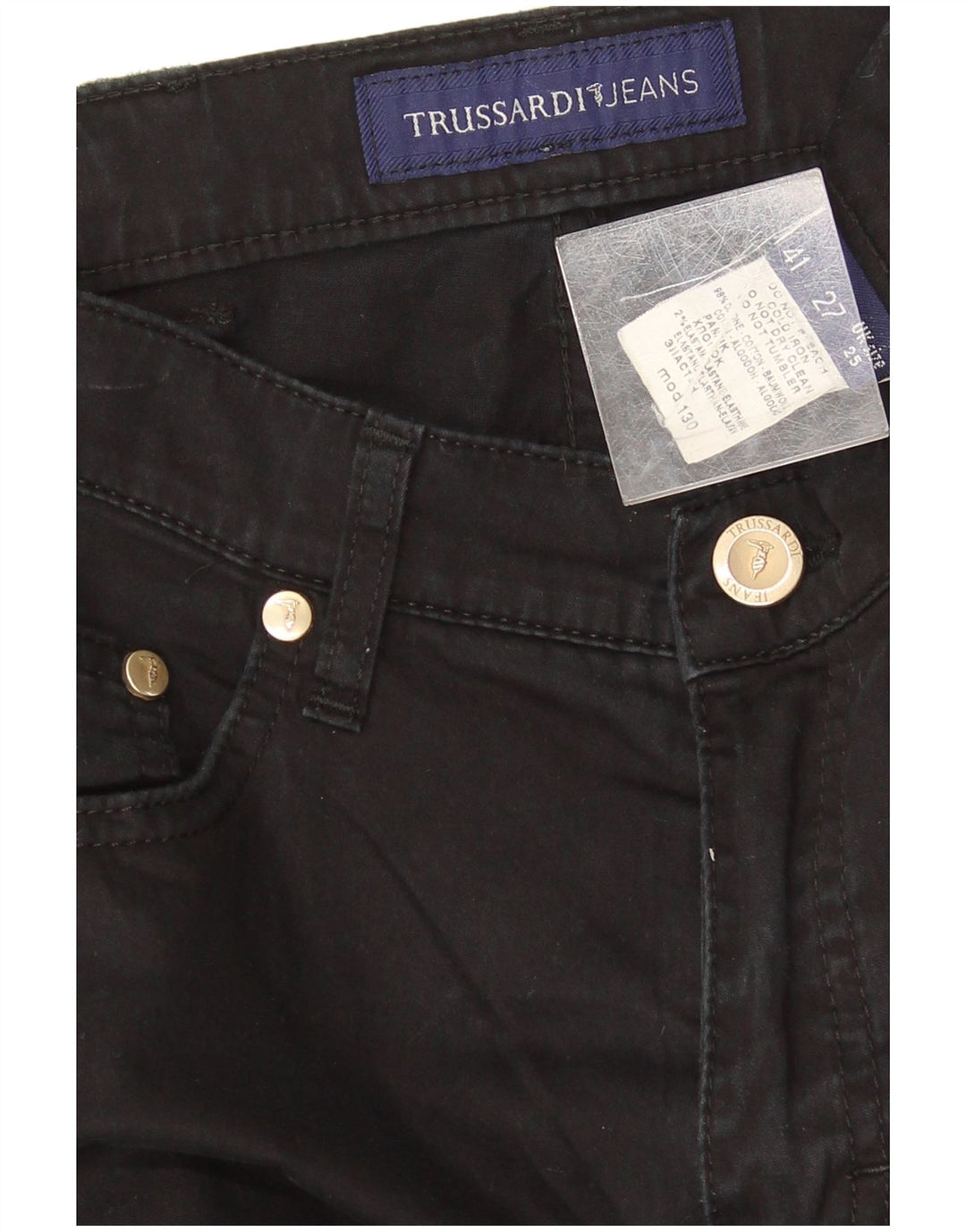 Ανδρικό τζιν Trussardi ίσιο W25 L32 μαύρο βαμβακερό