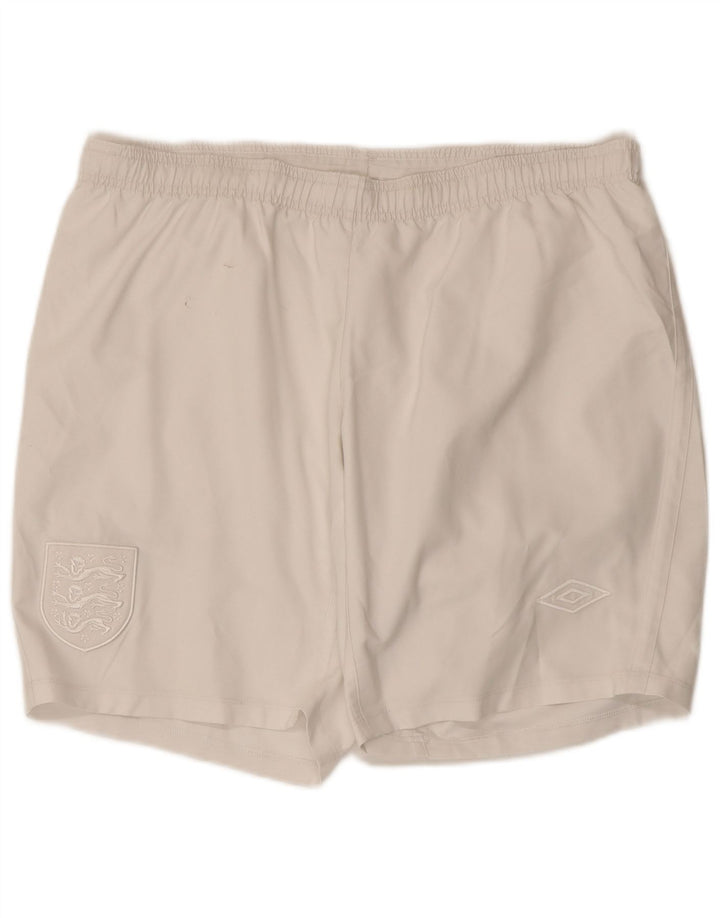 Ανδρικό αθλητικό σορτς UMBRO Αγγλίας μεγάλο λευκό πολυεστέρα