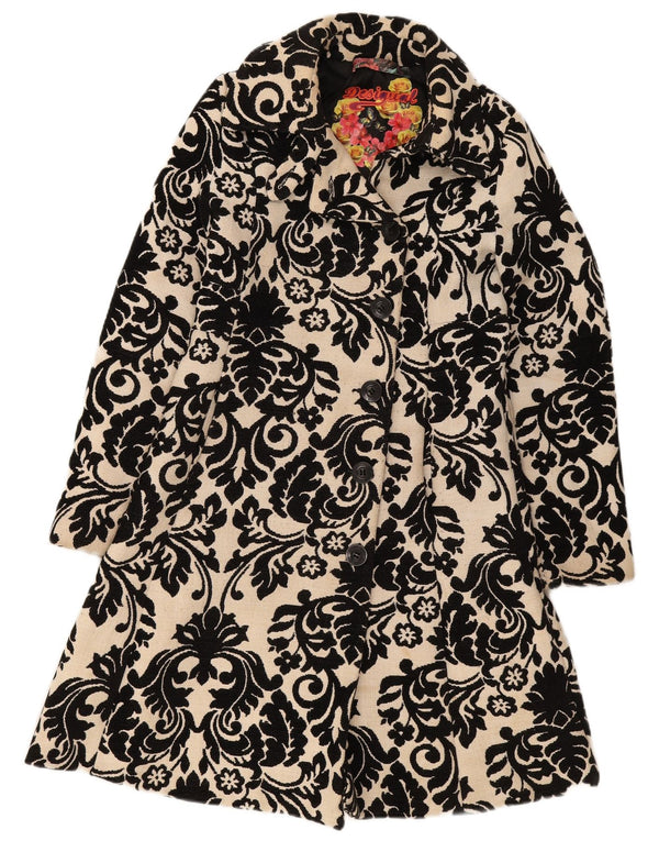 Γυναικείο παλτό γραφικό ουράνιο τόξο Desigual EU 38 Medium Beige Floral