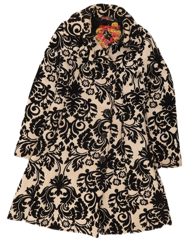 Γυναικείο παλτό γραφικό ουράνιο τόξο Desigual EU 38 Medium Beige Floral