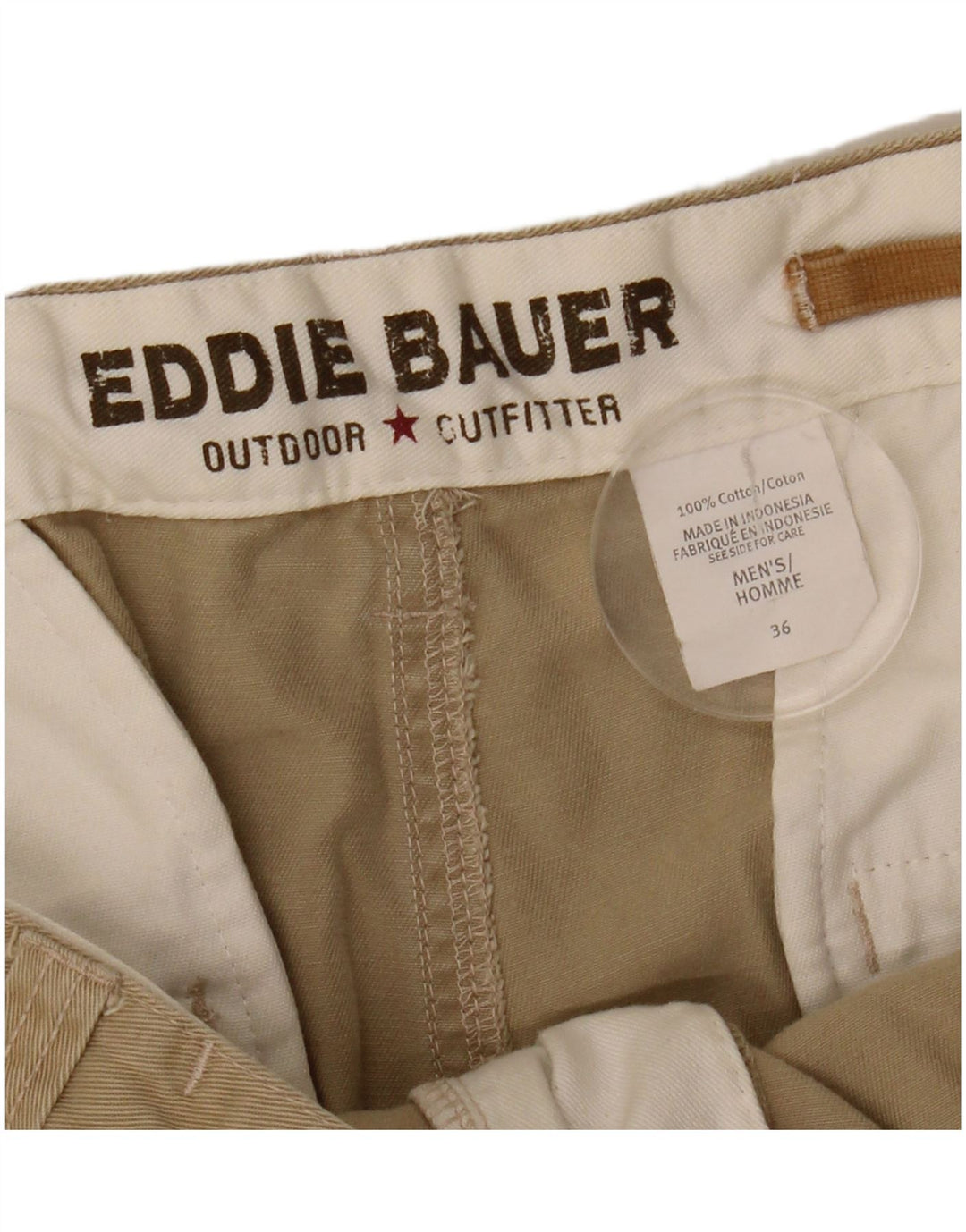 EDDIE BAUER Ανδρικό σορτς Chino με καρφίτσες W36 μεγάλο μπεζ βαμβακερό
