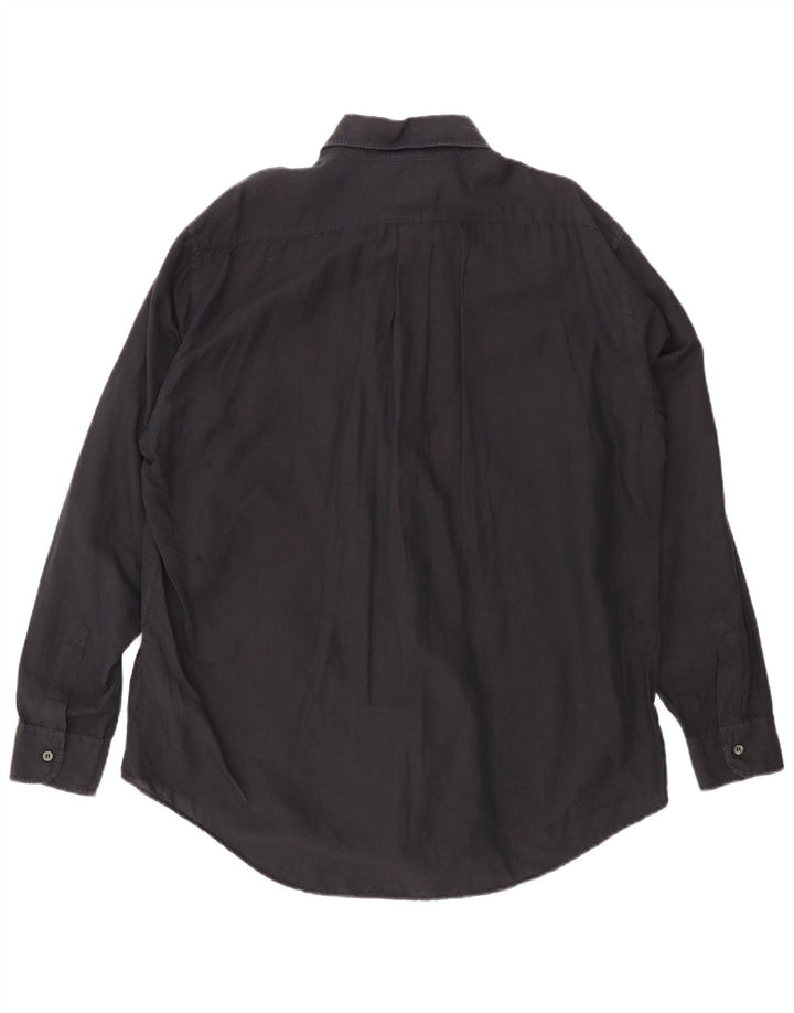 Ανδρικό πουκάμισο Trussardi 2XL μαύρο λινό