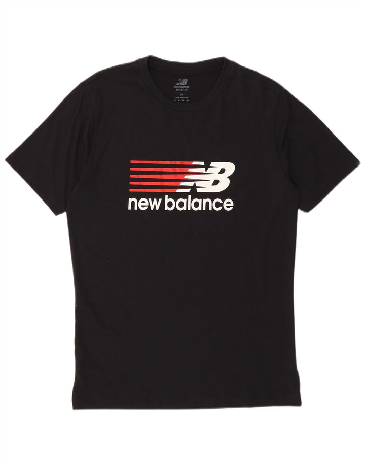 NEW BALANCE Mens Graphic T-Shirt Top Medium Black