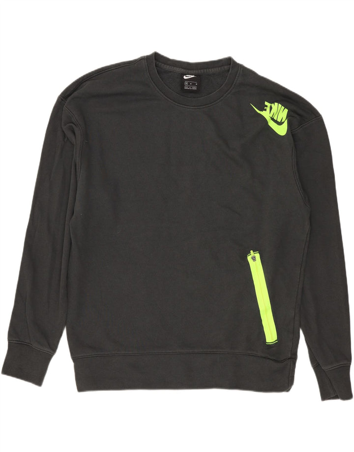 Ανδρικό γραφικό φούτερ NIKE, μεσαίο γκρι βαμβακερό