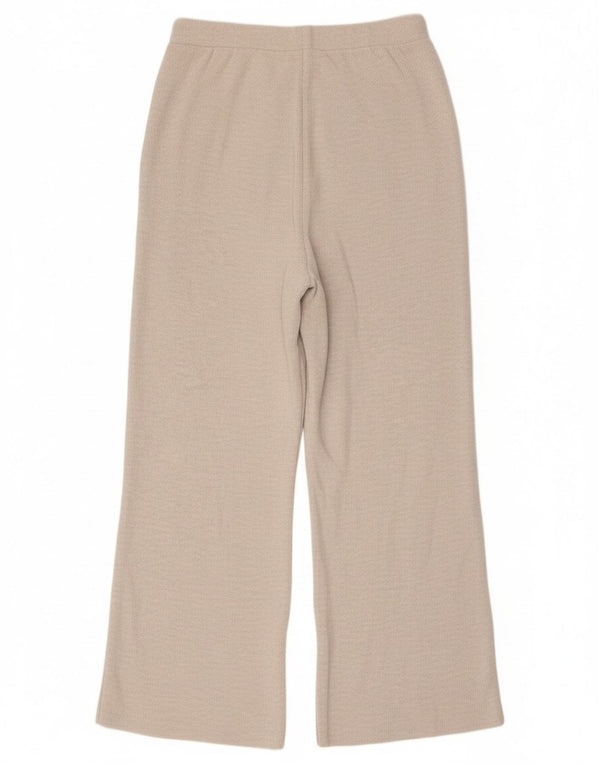 Zara γυναικεία φόρμα με φαρδιά πόδι Παντελόνια UK 14 Large Off White Polyester