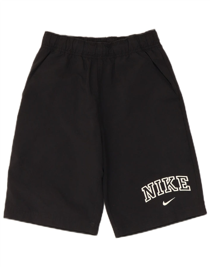 NIKE Boys Graphic Sport Shorts 10-11 Years Medium Black Polyester