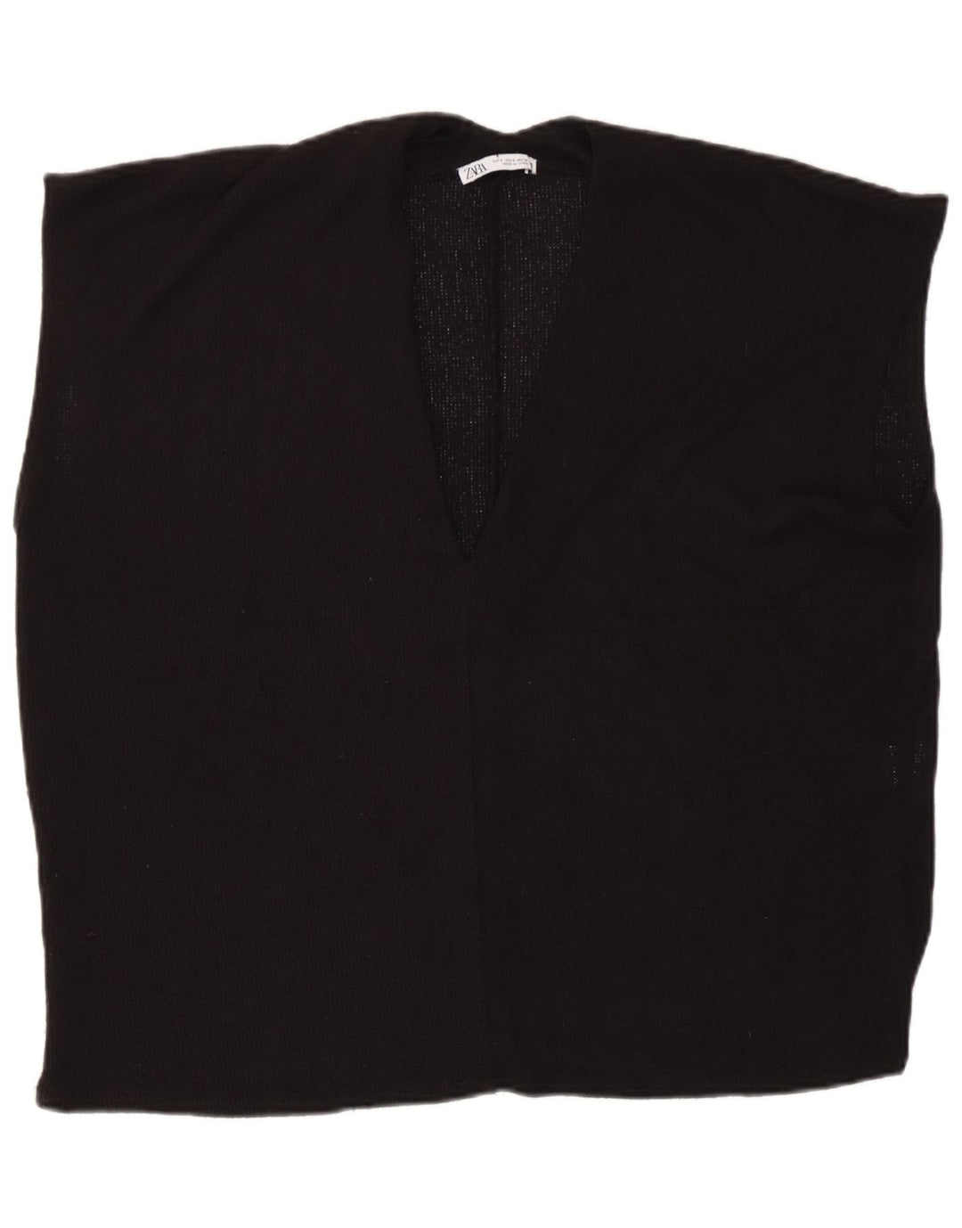 Zara Γυναικείο Γιλέκο Υπερμεγέθης Τόπ UK 10 Small Black Viscose