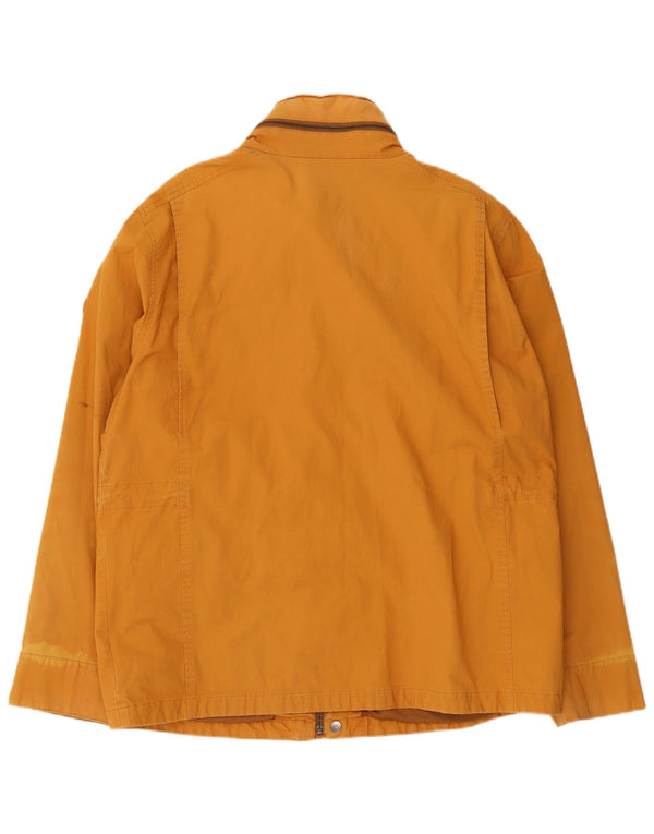 Timberland Mens Hooded Utility Jacket UK 40 Large Orange Cotton