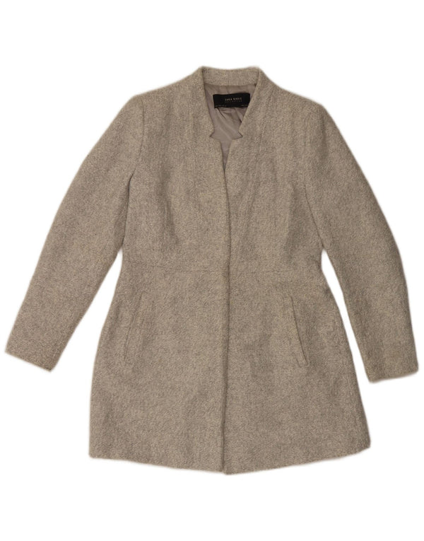 Zara Γυναικείο Παλτό UK 14 Large Grey Polyester