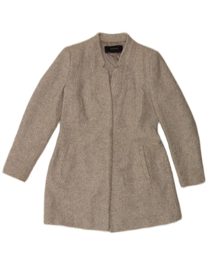 Zara Γυναικείο Παλτό UK 14 Large Grey Polyester