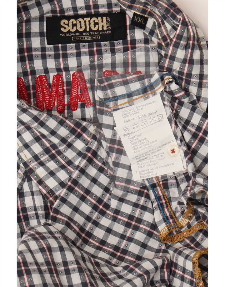 Ανδρικό γραφικό πουκάμισο Scotch & Soda 2XL Black Check Cotton