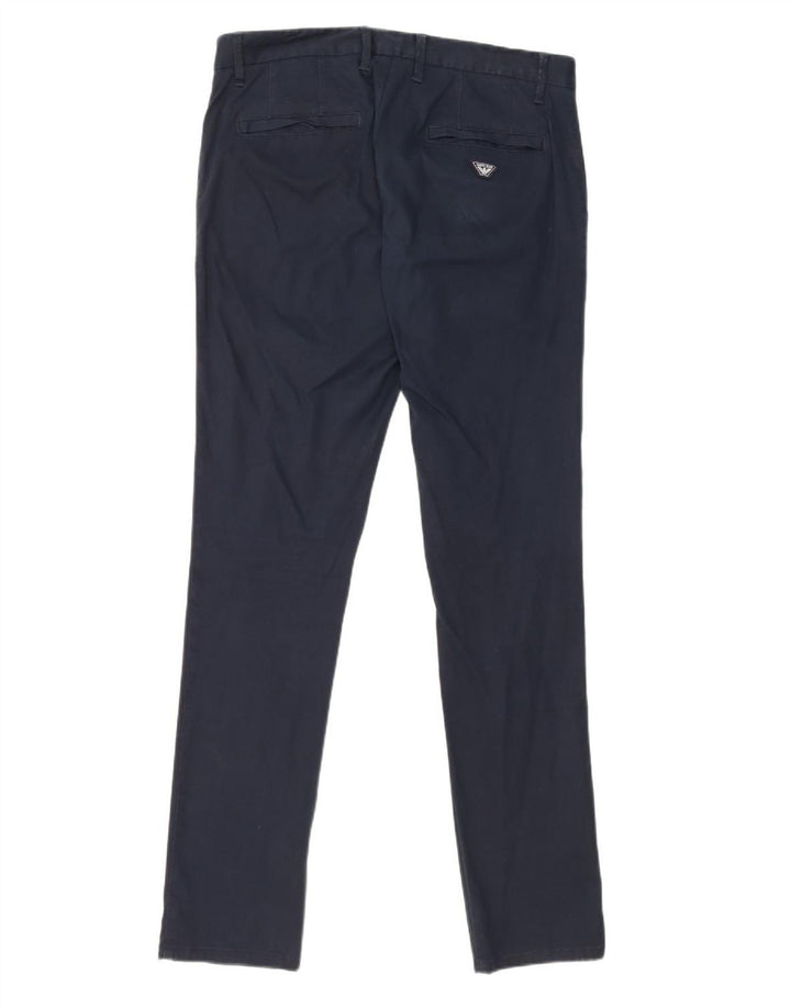 ARMANI Ανδρικό Slim Παντελόνι Chino IT 48 Medium W32 L33 Navy Blue Cotton