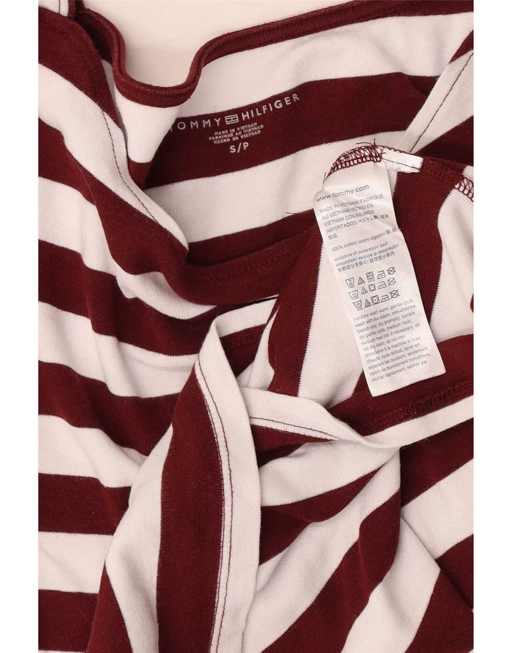Tommy Hilfiger γυναικείο κανονικό τοπ 3/4 μανίκια UK 8 Μικρό λευκό ριγέ