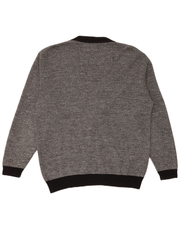 Vintage Ανδρικό Ζακέτα πουλόβερ IT 50 Medium Grey ριγέ