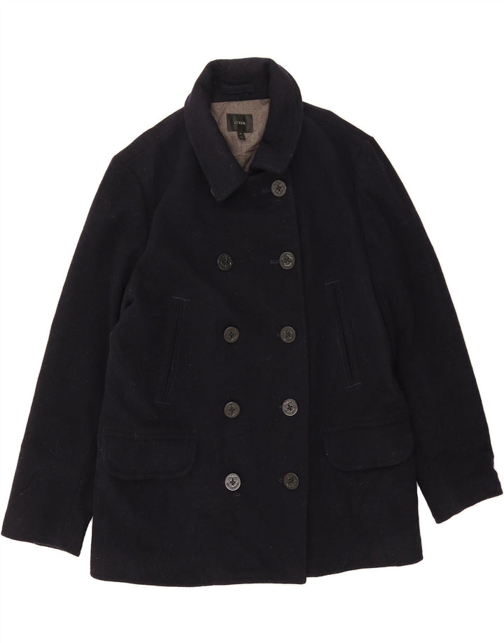 J. CREW Ανδρικό παλτό μπιζελιού UK 42 XL Navy Blue Wool