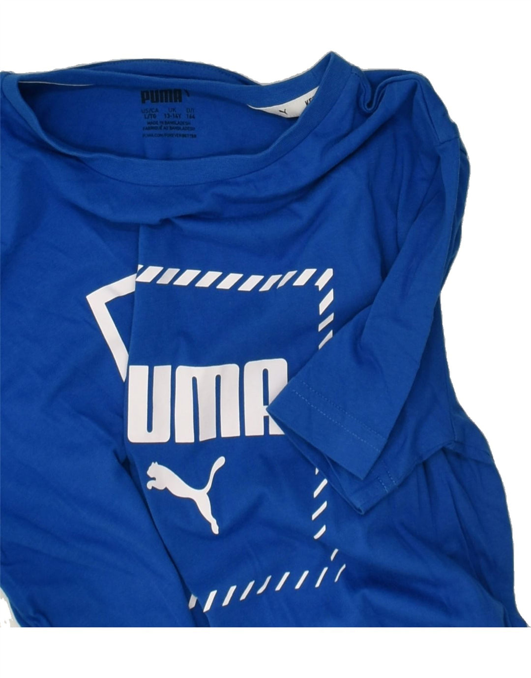 PUMA Boys Graphic T-Shirt Top 13-14 Years Blue Cotton | Vintage Puma | Thrift | Second-Hand Puma | Used Clothing | Messina Hembry 