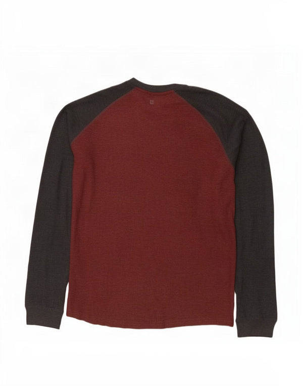 Mountain Warehouse Ανδρικό Μπλουζάκι Μακρυμάνικο 3XL Μπορντό, Βαμβακερό