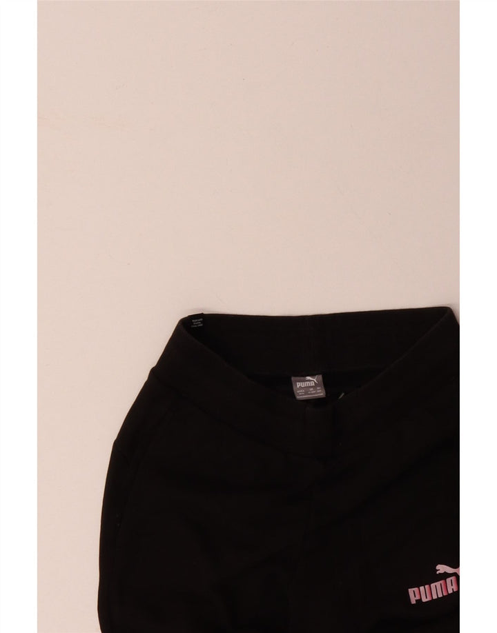 Παντελόνι αθλητικής φόρμας PUMA Girls Joggers 11-12 ετών Μαύρο βαμβακερό