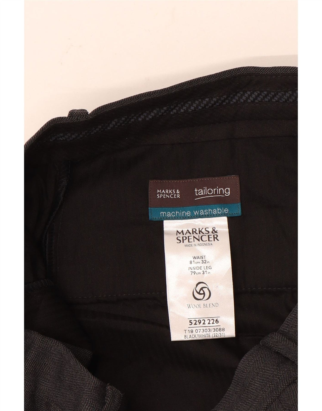 Marks & Spencer Ανδρικό ίσιο παντελόνι W32 L31 Γκρι Πολυεστέρας