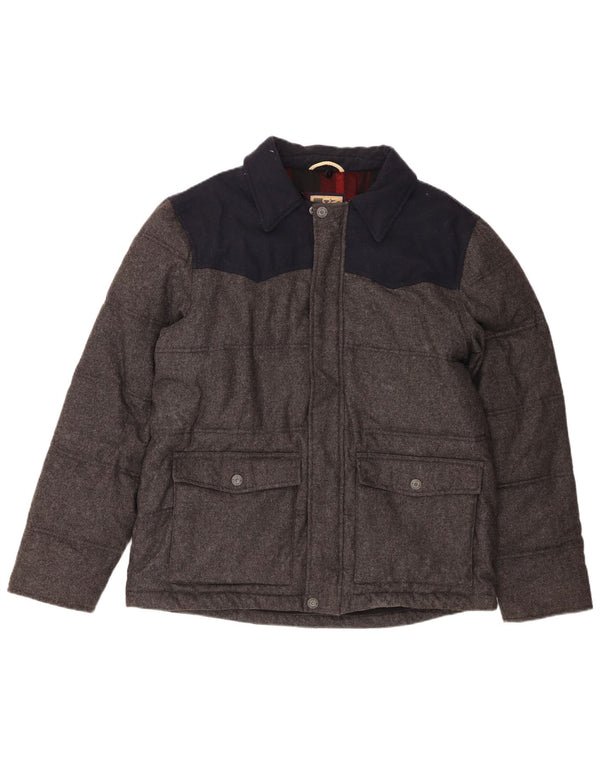 Ανδρικό μπουφάν Marks & Spencer UK 41 Large Grey Colourblock μαλλί