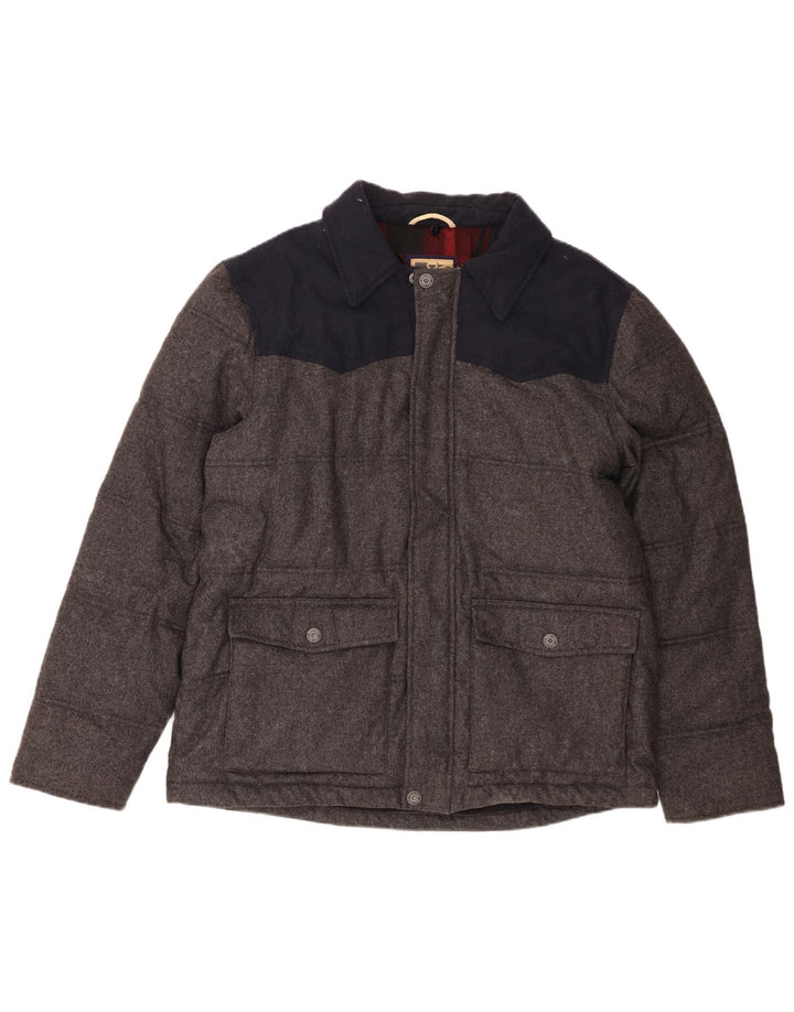 Ανδρικό μπουφάν Marks & Spencer UK 41 Large Grey Colourblock μαλλί
