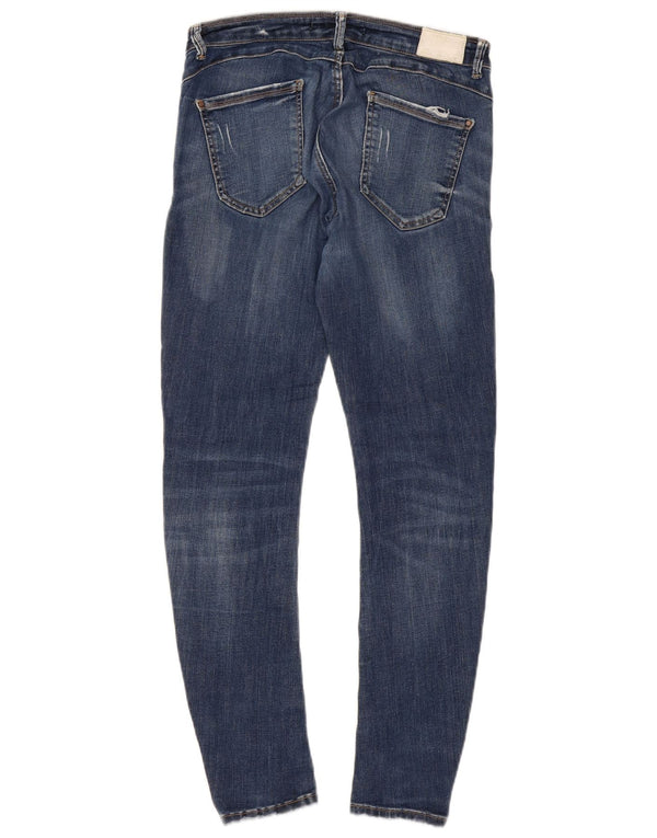 Zara Womens Distressed Skinny Jeans EU 42 Large W32 L27 Blue
