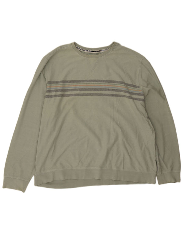 Ανδρικό φούτερ Fat Face Jumper 2XL Πράσινο ριγέ βαμβακερό