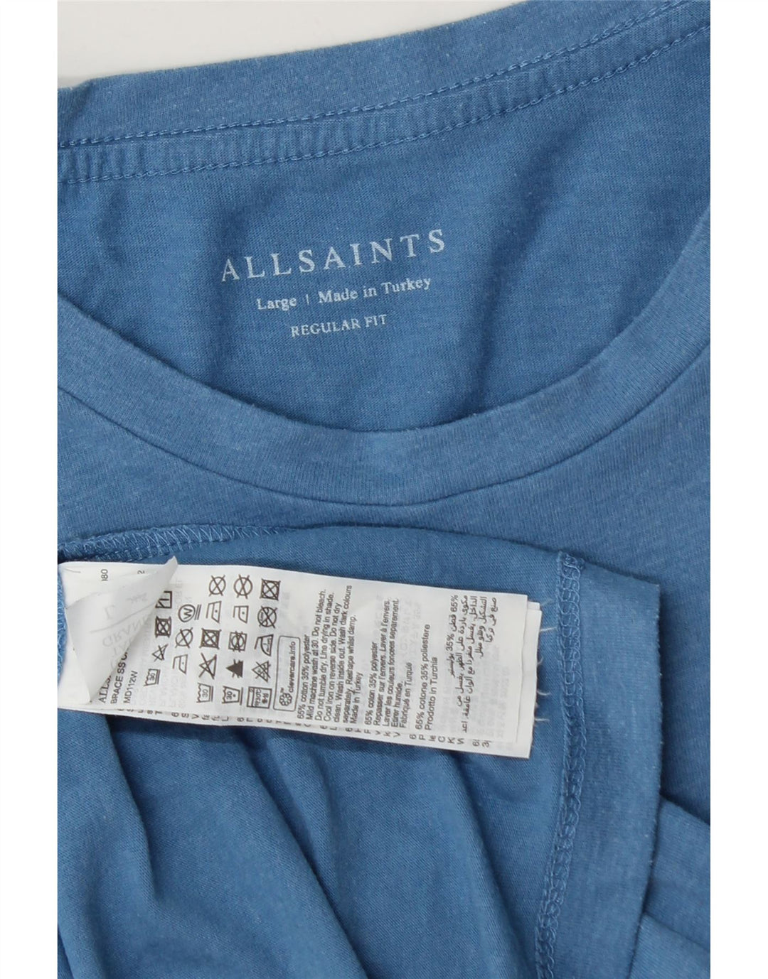 Ανδρικό μπλουζάκι All Saints Regular Fit Top μεγάλο μπλε βαμβακερό