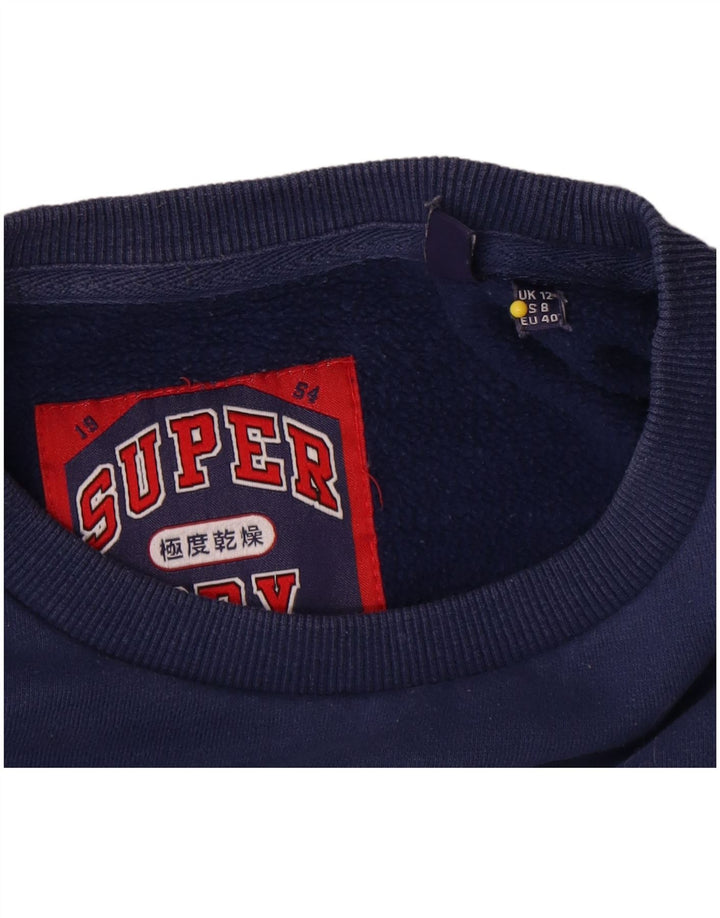 Superdry Γυναικείο Φούτερ με γραφικό μεγάλο μέγεθος Jumper UK 12 Medium Navy Blue