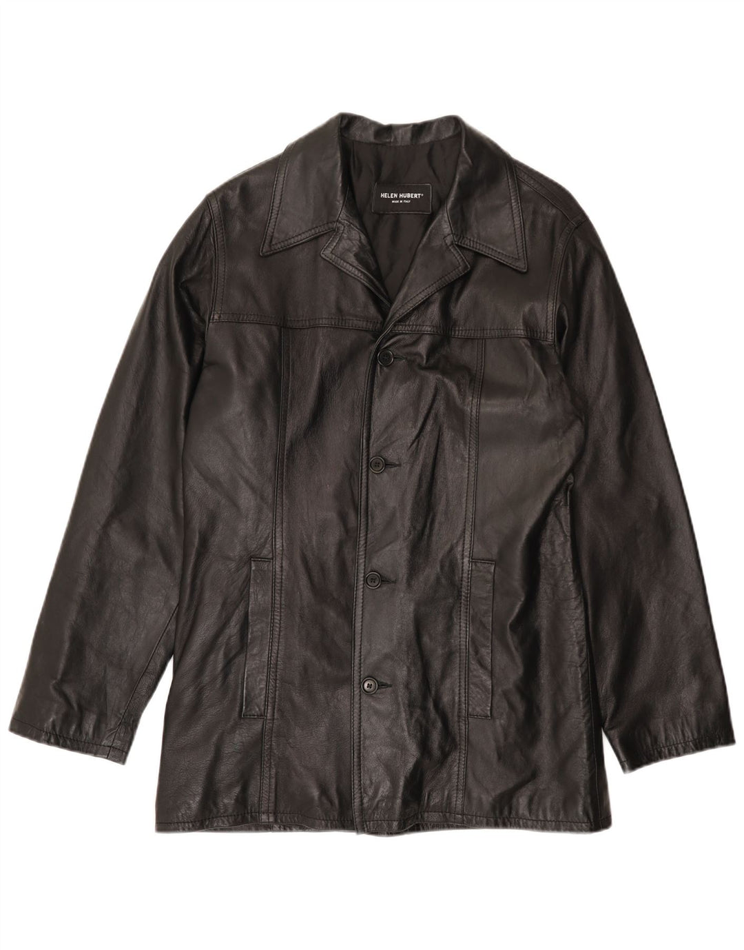 HELEN HUBERT Ανδρικό Δερμάτινο Μπουφάν UK 38 Medium Black Leather