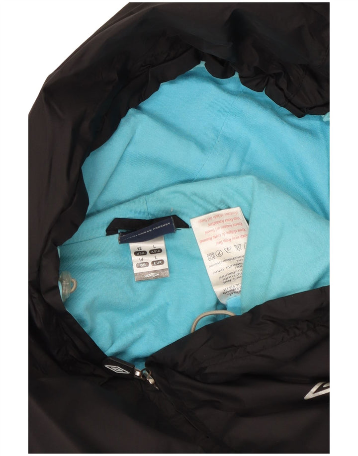 Γυναικείο μπουφάν Umbro με κουκούλα αντιανεμικό UK 14 Μεσαίο μαύρο πολυεστέρα