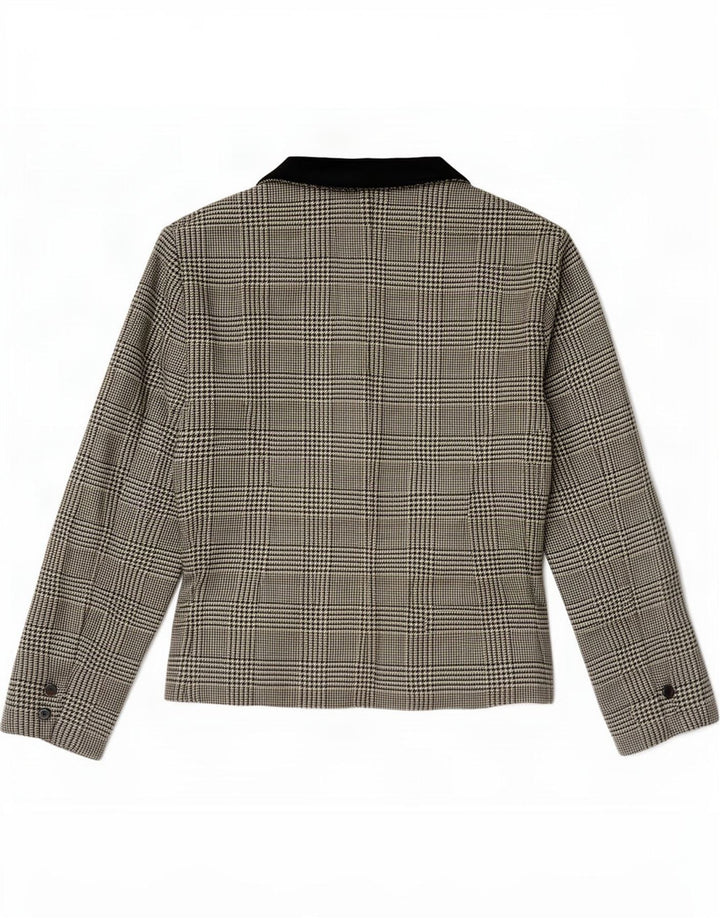 Vintage γυναικείο διπλό μπουφάν μπλέιζερ IT 42 Medium Black Houndstooth