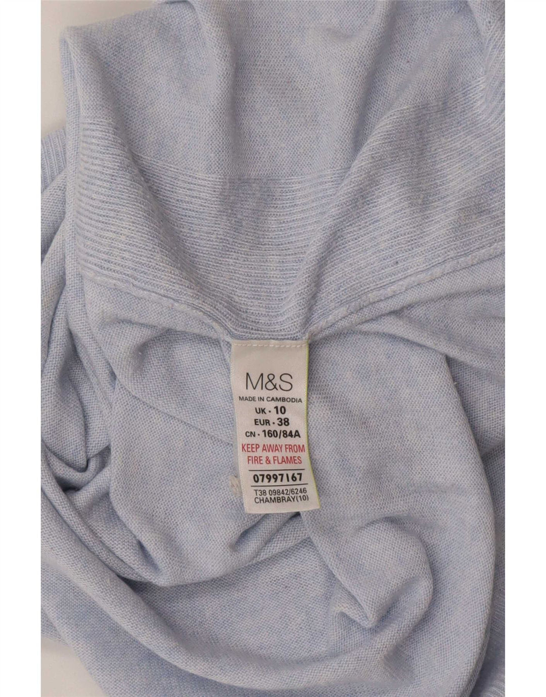Marks & Spencer Γυναικείο πουλόβερ με λαιμόκαυμα μεγάλου μεγέθους UK 10 Small Blue