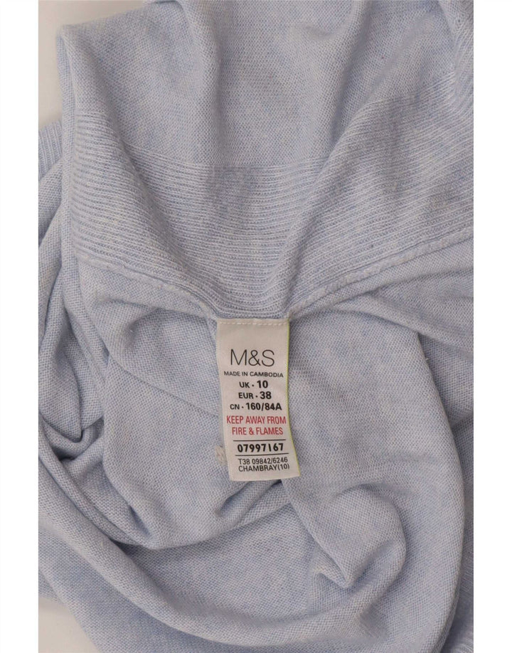Marks & Spencer Γυναικείο πουλόβερ με λαιμόκαυμα μεγάλου μεγέθους UK 10 Small Blue