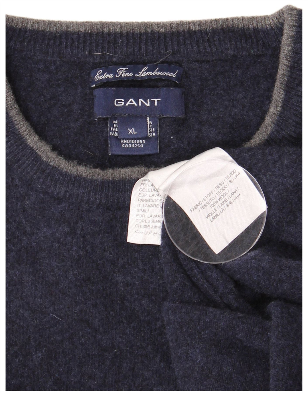 Ανδρικό πουλόβερ Gant Crew Neck Jumper XL Navy Blue Lambswool