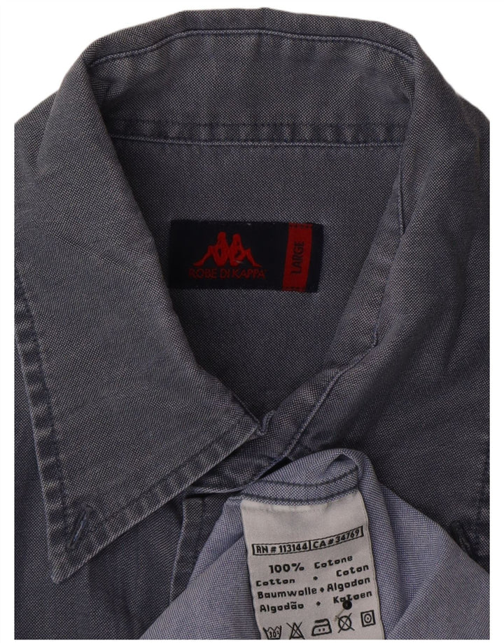 Ανδρικό πουκάμισο Kappa Μεγάλο Βαμβακερό Ναυτικό Μπλε