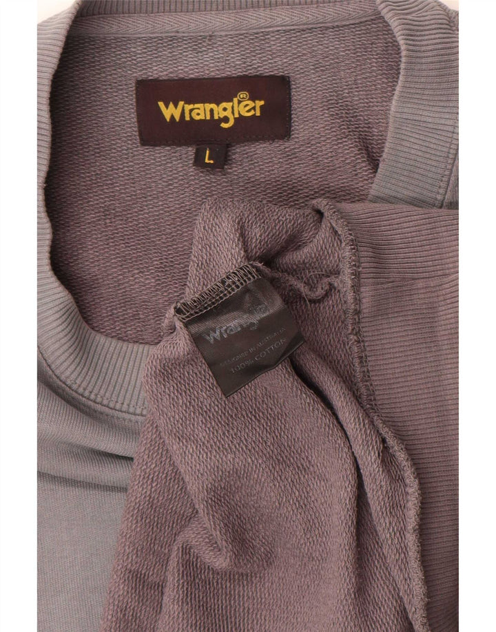 Ανδρικό γραφικό φούτερ Wrangler Jumper μεγάλο γκρι βαμβακερό