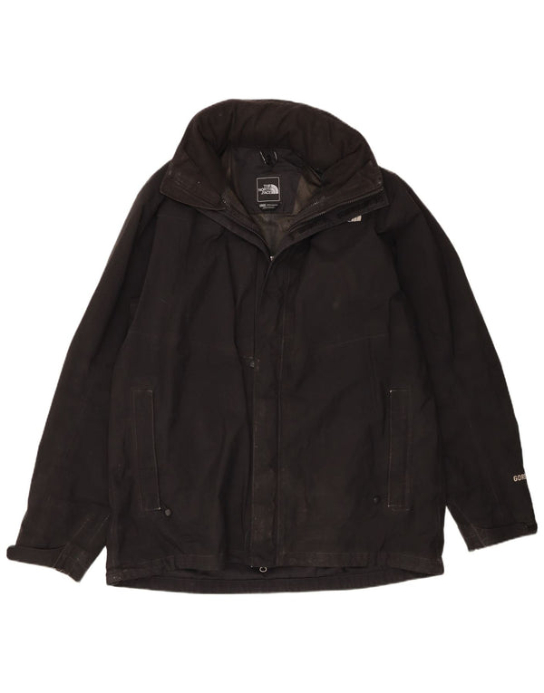 Ανδρικό μπουφάν βροχής με κουκούλα North Face UK 42 XL μαύρο πολυεστέρα